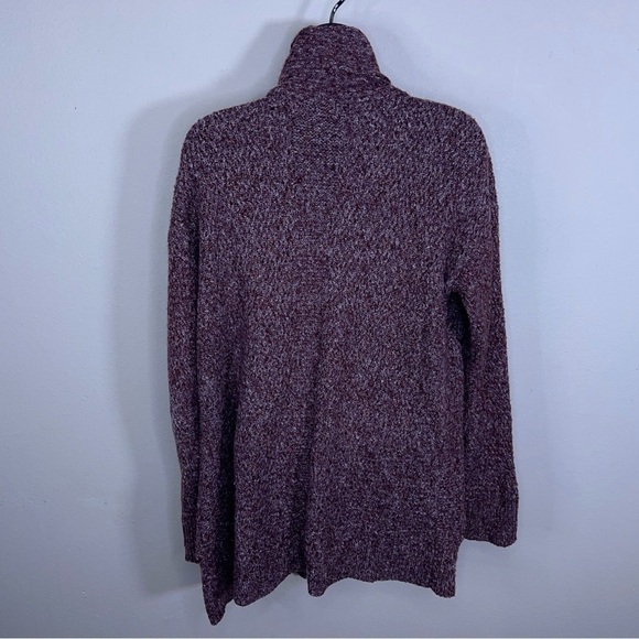 MEDIUM LIZ CLAIBORNE BURGUNDY KNIT SWEATER LONG SLEEVE OPEN FRONT - Picture 6 of 9